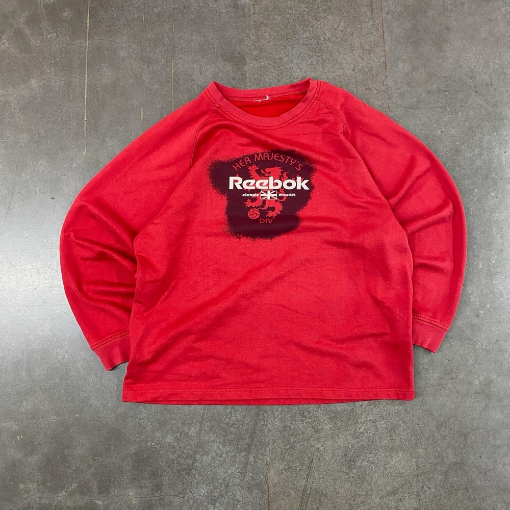VTG Reebok Crewneck Sweatshirt Red‎ Mens Size XL